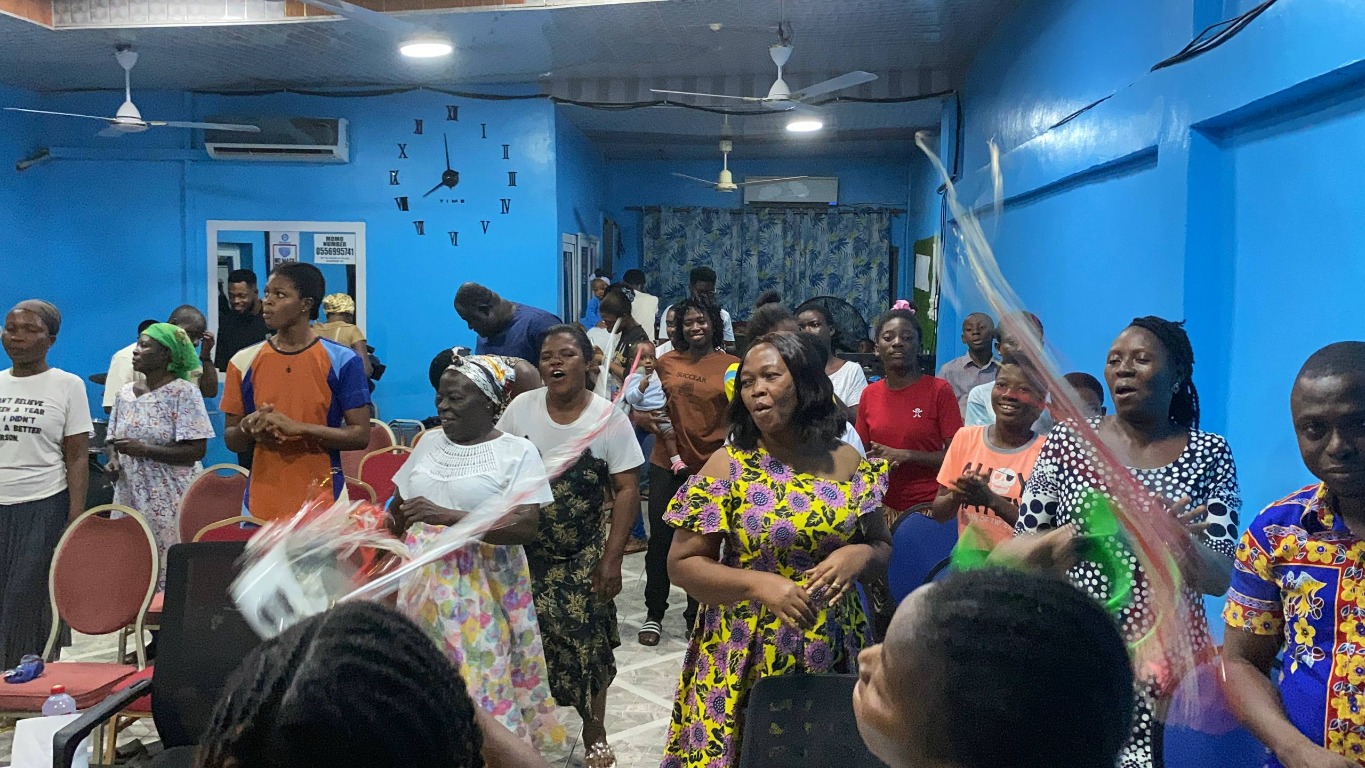 Congregation worshipping together